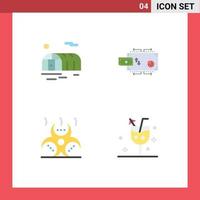 Modern Set of 4 Flat Icons Pictograph of farming contamination finance money infection Editable Vector Design Elements