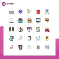 Universal Icon Symbols Group of 25 Modern Flat Colors of internet fire share cane spring Editable Vector Design Elements