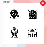 Stock Vector Icon Pack of 4 Line Signs and Symbols for minaret stack diet scale income Editable Vector Design Elements