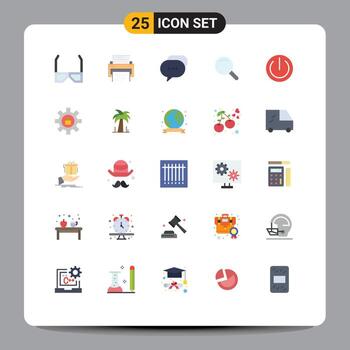 editable vector línea paquete de 25 sencillo plano colores de buscar burbuja documento mensajes charla editable vector diseño elementos