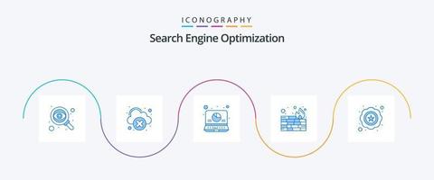 seo azul 5 5 icono paquete incluso clasificación. calidad. datos. de primera calidad. proteccion vector