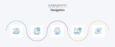 Navigation Blue 5 Icon Pack Including location. message. map. point. pin vector