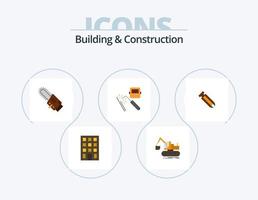 Building And Construction Flat Icon Pack 5 Icon Design. driver. industry. circular. factory. machine vector