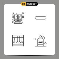 4 Creative Icons Modern Signs and Symbols of bus medical delete remove beauty Editable Vector Design Elements