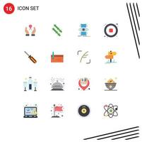 Universal Icon Symbols Group of 16 Modern Flat Colors of repair driver focus screw stop Editable Pack of Creative Vector Design Elements