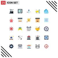 25 User Interface Flat Color Pack of modern Signs and Symbols of cloud digital marketing money digital up Editable Vector Design Elements