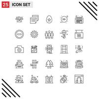 25 Thematic Vector Lines and Editable Symbols of schedule right reminder forward spring Editable Vector Design Elements