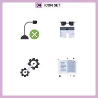 Pack of 4 creative Flat Icons of computers trouser hardware summer cogwheel Editable Vector Design Elements