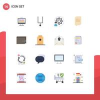 Modern Set of 16 Flat Colors and symbols such as money messages coding conversation programmer Editable Pack of Creative Vector Design Elements