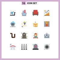 universal icono símbolos grupo de dieciséis moderno plano colores de base de datos administración mueble crecimiento negocio editable paquete de creativo vector diseño elementos