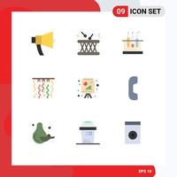 9 Universal Flat Color Signs Symbols of analytics decorations instrument christmas lab Editable Vector Design Elements