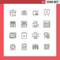 valores vector icono paquete de dieciséis línea señales y símbolos para color eliminar comida actuación Eliminar editable vector diseño elementos