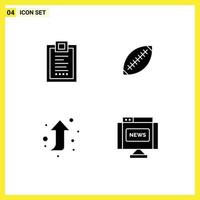 4 User Interface Solid Glyph Pack of modern Signs and Symbols of coding rugby ball design australia sydney Editable Vector Design Elements