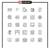 Universal Icon Symbols Group of 25 Modern Lines of business internet coding globe paint Editable Vector Design Elements