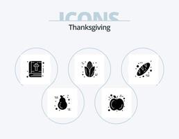 Thanksgiving Glyph Icon Pack 5 Icon Design. bread. thanksgiving. bible. corn. autumn vector