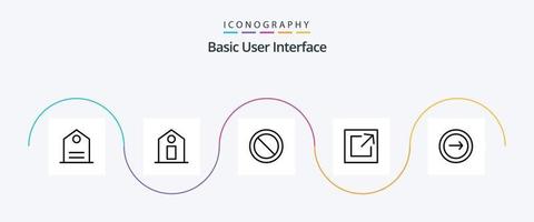 Basic Line 5 Icon Pack Including navigation. interface. basic. share vector