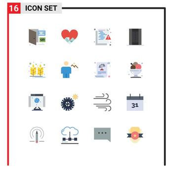 pictograma conjunto de dieciséis sencillo plano colores de recreación juego archivo atletismo seguridad editable paquete de creativo vector diseño elementos