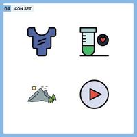 Universal Icon Symbols Group of 4 Modern Filledline Flat Colors of baby nature heart mountain circle Editable Vector Design Elements