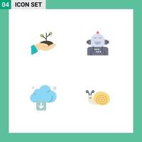 4 Universal Flat Icon Signs Symbols of growth emotion finance payment feeling Editable Vector Design Elements