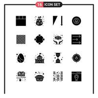 Solid Glyph Pack of 16 Universal Symbols of square floor sort tile game Editable Vector Design Elements