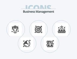 Business Management Line Icon Pack 5 Icon Design. cash. growth. business. grow. business vector