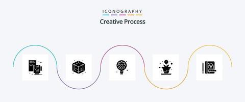 Creative Process Glyph 5 Icon Pack Including . process. process. creative. process vector