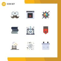 Modern Set of 9 Flat Colors Pictograph of files document interface puzzle piece Editable Vector Design Elements