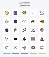 Creative Cryptocurrency 25 Line FIlled icon pack  Such As coin. crypto currency. clams. crypto. sibcoin vector