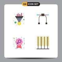 4 Creative Icons Modern Signs and Symbols of filter sign seo tool cereal Editable Vector Design Elements