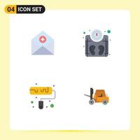 User Interface Pack of 4 Basic Flat Icons of add weight communication machine paint Editable Vector Design Elements