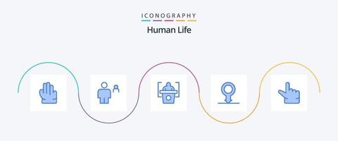 Human Blue 5 Icon Pack Including . presentation. zoom. sex vector