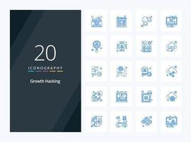 20 Hacking Blue Color icon for presentation vector