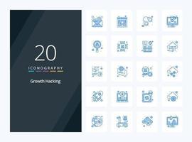 20 Hacking Blue Color icon for presentation vector