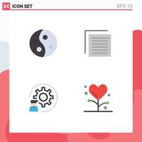 4 Thematic Vector Flat Icons and Editable Symbols of beauty coding style file development Editable Vector Design Elements