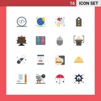 Universal Icon Symbols Group of 16 Modern Flat Colors of two star economy rank money Editable Pack of Creative Vector Design Elements