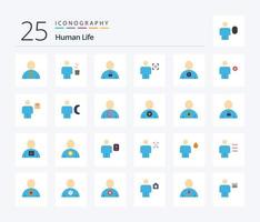 Human 25 Flat Color icon pack including recognition. human. avatar. body. unlocked vector