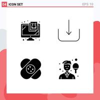 Modern Set of Solid Glyphs Pictograph of computer medical virus ui avatar Editable Vector Design Elements