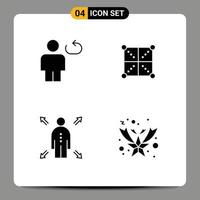 Set of 4 Commercial Solid Glyphs pack for avatar rule loop design man Editable Vector Design Elements