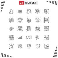 Line Pack of 25 Universal Symbols of graph optimization plug gear filter Editable Vector Design Elements