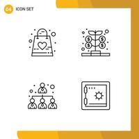 4 Thematic Vector Filledline Flat Colors and Editable Symbols of baby business kid growth leader Editable Vector Design Elements