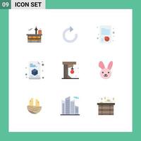 Modern Set of 9 Flat Colors Pictograph of fun page refresh printing strategic Editable Vector Design Elements