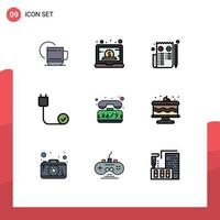 9 Creative Icons Modern Signs and Symbols of hardware cord online connected web Editable Vector Design Elements