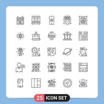25 Universal Lines Set for Web and Mobile Applications gadget learning file location book Editable Vector Design Elements
