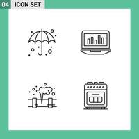 Universal Icon Symbols Group of 4 Modern Filledline Flat Colors of beach gas wet analytics pollution Editable Vector Design Elements