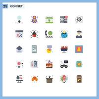 Group of 25 Flat Colors Signs and Symbols for preferences secure women celebrate network internet Editable Vector Design Elements