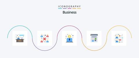 negocio plano 5 5 icono paquete incluso equipo habilidades. desarrollo. empleado costo. empresario. discusión vector