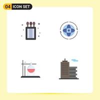 Pack of 4 Modern Flat Icons Signs and Symbols for Web Print Media such as camping medical globe attom transfusion Editable Vector Design Elements