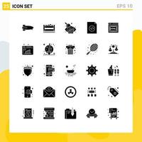 Universal Icon Symbols Group of 25 Modern Solid Glyphs of business report html business evaluation coding file Editable Vector Design Elements