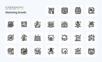 25 Marketing Growth Line icon pack vector