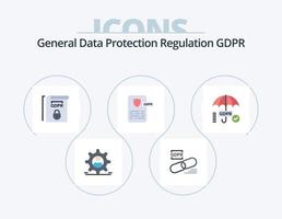 Gdpr Flat Icon Pack 5 Icon Design. gdpr. gdpr. security. design. terms vector